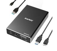 MAIWO Enclosure RAID SATA a doppia baia da 2,5", alloggiamento esterno per disco rigido SATA SSD HDD da 2,5 pollici, RAID 0/1, USB 3.0 6 Gbps con UASP, capacità 16 TB, alluminio