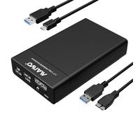 Maiwo K25682 USB 3.2 Gen1 5Gbps esterno RAID0, 1, BOD Armadio di archiviazione 2 pezzi 2,5 SATA HDD SSD 7mm, 9,5 mm fino a 2 TB, supporto per cavo USB UASP Tipo B-A