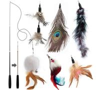 MAIYADUO Giocattolo Gatto Piuma, 5 PCS Assortiti Piuma Cat Giocattolo Interattiv