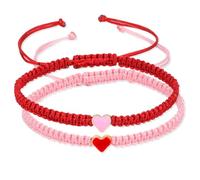 MAIYIDACK Bracciali per coppie, 2 pezzi, braccialetto regolabile lavorato a maglia a mano, relazione anima gemella, fidanzato, fidanzata, migliore amico, amore eterno, gioielli regalo per donne e