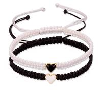 MAIYIDACK Bracciali per coppie, 2 pezzi, braccialetto regolabile lavorato a maglia a mano, relazione anima gemella, fidanzato, fidanzata, migliore amico, amore eterno, gioielli regalo per donne e