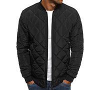 Maiyifu-GJ Giacca bomber trapuntata da uomo, leggera, in softshell, giacca a vento Varsity Slim Fit con zip intera, Nero, XXL