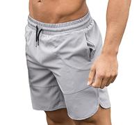 Maiyifu-GJ Pantaloncini corti da uomo, ad asciugatura rapida, leggeri, per bodybuilding, corsa, casual, atletici (grigio chiaro, 3XL)