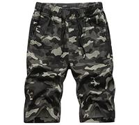 Maiyifu-GJ Pantaloncini da uomo in rete mimetici, leggeri, per allenamento, traspiranti, corti, mimetici, basket, palestra (verde militare, 3XL)