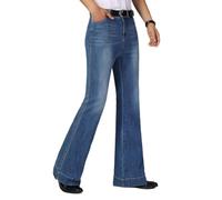 Maiyifu-GJ, pantaloni da uomo a zampa d'elefante anni 60 e 70, retrò, slim fit, svasati, in denim, XL