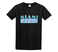 MAIZHECLUB Men's T-Shirt Feel Soft Miami Vice Logo Hand Wash Recommended Black XL