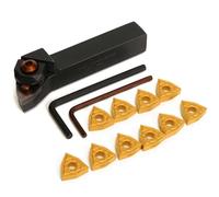 Maizoon CNC Tornio Interna Filettatura Barenatura Bar Holder WWLNR1616H08/WWLNR1616K08 16X100mm CNC Tornitura Tool+Chiave+WNMG080 4 Lame In Acciaio Inox High Grip Impact DZ15