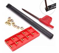 Maizoon S10K-SCLCR06 - Portautensili per Tornio CNC + 10 Inserti CCMT060204-HM YBC251 + Chiave Ad Alta Presa Resistenza Agli Orti e Forti Torni CNC DZ08