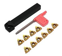 Maizoon SER1212H16 - Set di Utensili per Tornio CNC + 10 Inserti in Carburo AG60 16ER + T15 Strumenti per Tornio DZ11