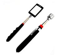 Maizoon Set di 2 specchietti telescopici con luce a LED e magnete, girevoli a 360°, regolabili, ideali per costruttori di utensili, macchinisti, ispettori e meccanici