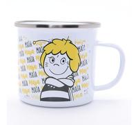MAJA / E07 - Tazza smaltata con manico e in confezione regalo. Robusta e resistente. Tazza con licenza ufficiale. Tazza da colazione. Regalo pratico. Barattolo per tutti i fan delle ape Maja.