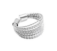 MAJALE - Anello da bagno in argento Sterling 925 lucido da donna - Fascia larga, leggera ed elegante - Misura regolabile, multistrato - Trend, Argento sterling, Nessuna pietra preziosa