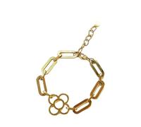 MAJALE - Bracciale Fiore di Barcellona in acciaio inossidabile dorato o argento - Gioielli a maglie grandi e resistenti all'acqua, tipo Paper Clip, realizzato a Barcellona (Oro)