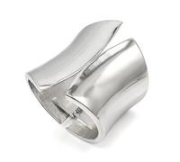MAJALE - Bracciale schiavo asimmetrico - Bracciale in ottone con finitura bagno in oro 18 kt - Bracciale gotico geometrico - Eleganza vintage per feste, regali speciali - larghezza 6,5 cm, unisex, 6.5