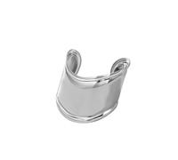 MAJALE Bracciale Tipo Bone Cuff Dorato | Largo Oro | Donna e Uomo a Braccio Aperto Geometrico | Rigido Polsino | Estate, Argento