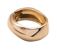 MAJALE - Bracciale tipo schiavo dorato e argento largo - Design curvo originale ispirato a Gaudí - Chiusura a molla - Gioielli da donna, Talla única, Ottone