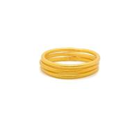 MAJALE Confezione da 3 o 5 Braccialetti Foglia Oro da Donna - Bracciale Oro Lucido - Tempio Buddista Tibetanolessibile e Leggero (Confezione da 3 - L)