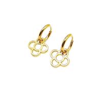 MAJALE - Orecchini a cerchio dorato con fiore di Barcellona - Acciaio inossidabile con placcatura in oro e argento - Ipoallergenici, leggeri e impermeabili - Gioielli da donna - 13 mm, Pequeño,