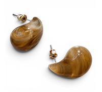 MAJALE - Orecchini a goccia da 3 cm in acciaio inox e resina colorata, orecchini a goccia da donna, orecchini leggeri, gioielli eleganti e alla moda, 3 cm, Acciaio inossidabile, resina