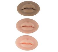 Majatou 3 Pezzi Tatuaggi Pratica Labbra Silicone Microblading Pratica Pelle 3D Pelle Finta Tatuaggi Cosmetico Trucco Labbra Formazione per Artisti Principianti Piercing Gioielli