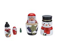 Majatou Set di bambole nidificanti di natale 5 pezzi-figurina di babbo natale in -bambola matrioska con decorazione natalioni-decorazioni per bambini nella telecamera di natale di