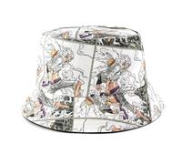 MAJEQZGY One Piece Cappello da Pescatore, in Cotone, Unisex, Casual, da Spiaggia, per Bambini, Ragazzi, Ragazze, Regali dei Cartoni Animati, Circonferenza della Testa 56-58 cm, Grigio., M