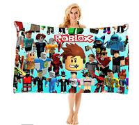 MAJEQZGY Roblox - Asciugamano da bagno con stampa 3D, per bambini, ultra morbido, super assorbente, durata, spiaggia, bagno, viso, adolescente (viso grande)