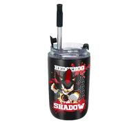 MAJEQZGY Sonic, borraccia da 280 ml, a prova di perdite, con cannuccia, in acciaio inox, per lavoro, viaggi, attività all'aperto, scuola (nero cool)