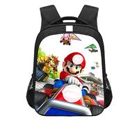 MAJEQZGY Super Bro Zaino Scuola Stampato 3D per Bambini 14 Pollici Alta Capacità Zaini Da Viaggio Borse Libri Borsa Scuola Bambini Zaino, Concorso auto da corsa, 38 x 28 x 15 cm