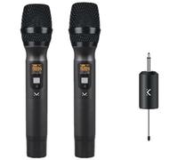 NEW MAJESTIC Microfono Mic-720W S.F. Doppio Microfono Wireles Uhfcon Ricevitore Ricaricabile - MIC 720W