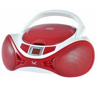 Majestic AH 1262R AX - Boom Box Portatile con Lettore CD, Ingresso AUX-IN, doppia possibilità di alimentzione (cavo incluso, batterie non incluse) BiancoRosso)