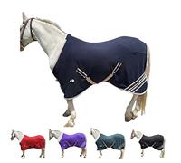 Majestic Ally Coperta in pile anti pelucchi per cavalli, con corda intrecciata argento (blu navy, 76)