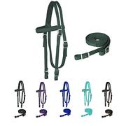 Majestic Ally Testiera imbottita in nylon con redini per cavalli (verde cacciatore)