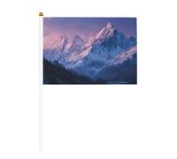 Majestic - Bandiere da tenere in mano, con montagne e foreste, piccole bandiere su bastone per feste, attività di squadra, parate, decorazione per le vacanze, confezione da 10