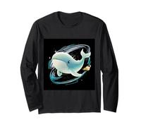 Majestic Blue Whale nello spazio Maglia a Manica