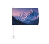 Majestic - Clip per finestrino auto, motivo: montagne e foreste, 30 x 45 cm, decorazione per auto su entrambi i lati