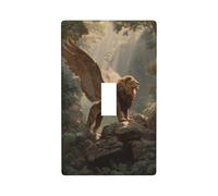 Majestic - Copertura decorativa per interruttore della luce con leone alato su rocce, 1 banda, per cucina, casa colonica, camera da letto, bagno, decorazione artistica