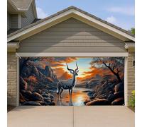 Majestic Copertura per porta del garage, paesaggio naturale, decorazione per la casa per uso esterno, arte da parete di grandi dimensioni, design ispirato alla fauna selvatica, perfetta per mesi