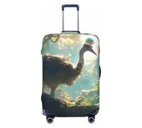 Majestic - Copribagagli da viaggio con struzzo nella foresta, elastiche, per valigie, 45-81 cm, Nero , L