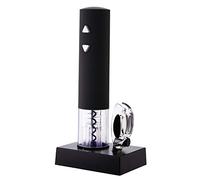 Majestic CVT 15N - Cavatappi Elettronico con Batteria Base di Ricarica e Tagliasigillo, colore Nero