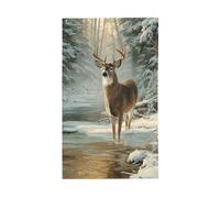 Majestic Deer Standing Forest Cr andiere invernali per casa da cortile, 0,9 x 1,5 m, con occhielli, decorazioni per interni ed esterni, feste per la casa