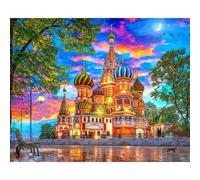 Majestic di Springbok - Sunset a Basil's - 1000 pezzi puzzle Illustrazione della cattedrale di St Basil al tramonto