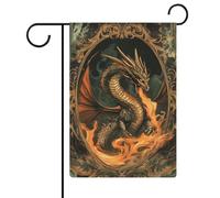 Majestic Dragon Fantasy Bandiera Estetica Giardino Casa Cortile Esterno Bandiera Stagionale Vacanze Bifacciali Bandiera 30,5 x 45,7 cm