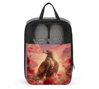 Majestic Eagle - Borsa porta scarpe da golf con cuori rossi e rose rosa, per viaggi e uso quotidiano, anti-polvere