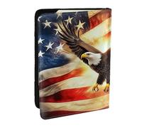 Majestic Eagles Soar Above The Banner - Custodia per passaporto con stampa, in pelle PU, per uomini e donne, 16,5 cm, Nero , Taglia unica