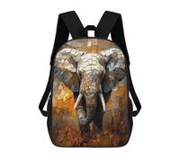 Majestic Elephant in Dynamic Impasto Art Zaino Per Bambini Borsa Scolastica Per Ragazzi Cartone Animato Stampa 3D Borsa Scolastica Per Studenti Zaino Per Laptop Per Ragazzi E Ragazze 17inch