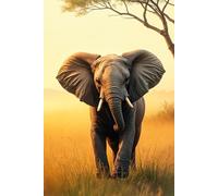 Majestic Elephants: Guardians of the African Savanna Journal: a DOT GRID notebook for self-expression