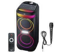 Majestic FIRE 38 - Speaker Wireless audio 5.3, Luci LED multicolor 6 effetti, ingressi USB/Micro SD/AUX/Mic, TWS, batteria ricaricabile, telecomando e microfono a filo inclusi