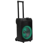 Majestic FIRE T10 - Trolley Wireless Audio 5.2, Luci LED, ingressi USB/microSD/AUX/MIC/CHITARRA, Microfono, Telecomando, Batteria ricaricabile, funzione TWS, Impugnatura e ruote per il trasporto
