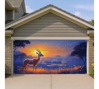 Majestic Gazelle Copertura per porta del garage, paesaggio artistico al tramonto, grande decorazione per porta del garage, decorazione per esterni fauna selvatica, accenti per la casa per tutte le